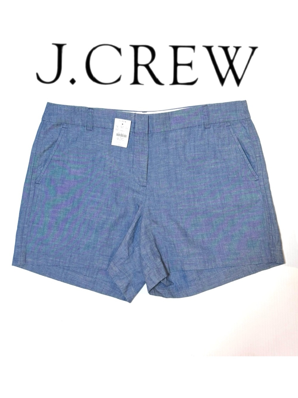 NWT J.Crew Blue Chambray Shorts 14
